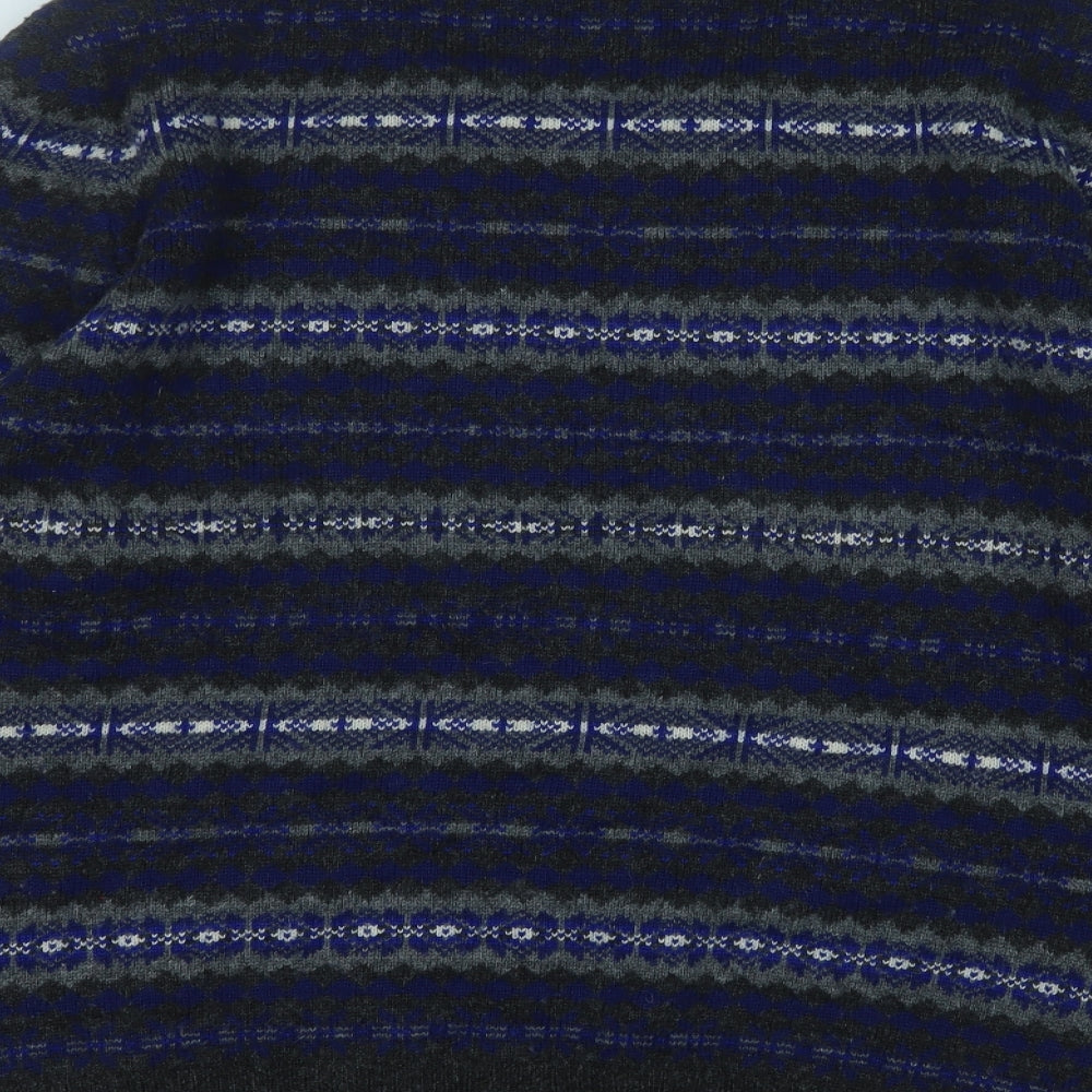 Cedar Wood State Mens Grey Round Neck Geometric Acrylic Pullover Jumper Size XL
