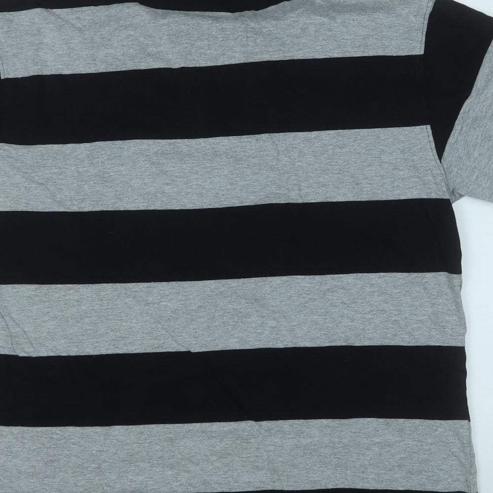 Guinness Mens Grey Striped Cotton  Polo Size XL Collared