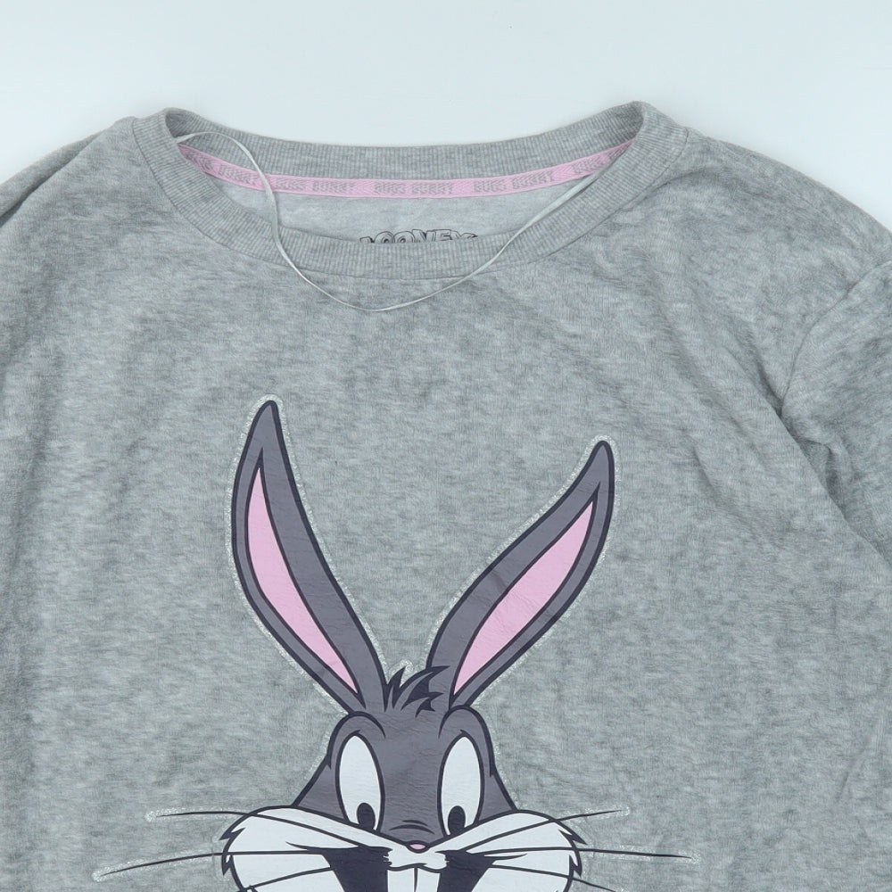 Primark Womens Grey  Polyester Pullover Sweatshirt Size 14   - Bugs Bunny Looney Tunes