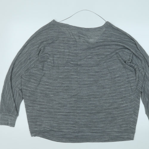 Only Womens Grey Round Neck  Acrylic Pullover Jumper Size L