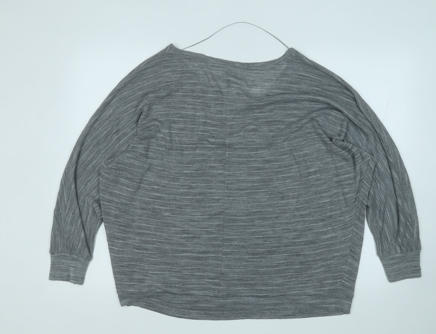 Only Womens Grey Round Neck  Acrylic Pullover Jumper Size L