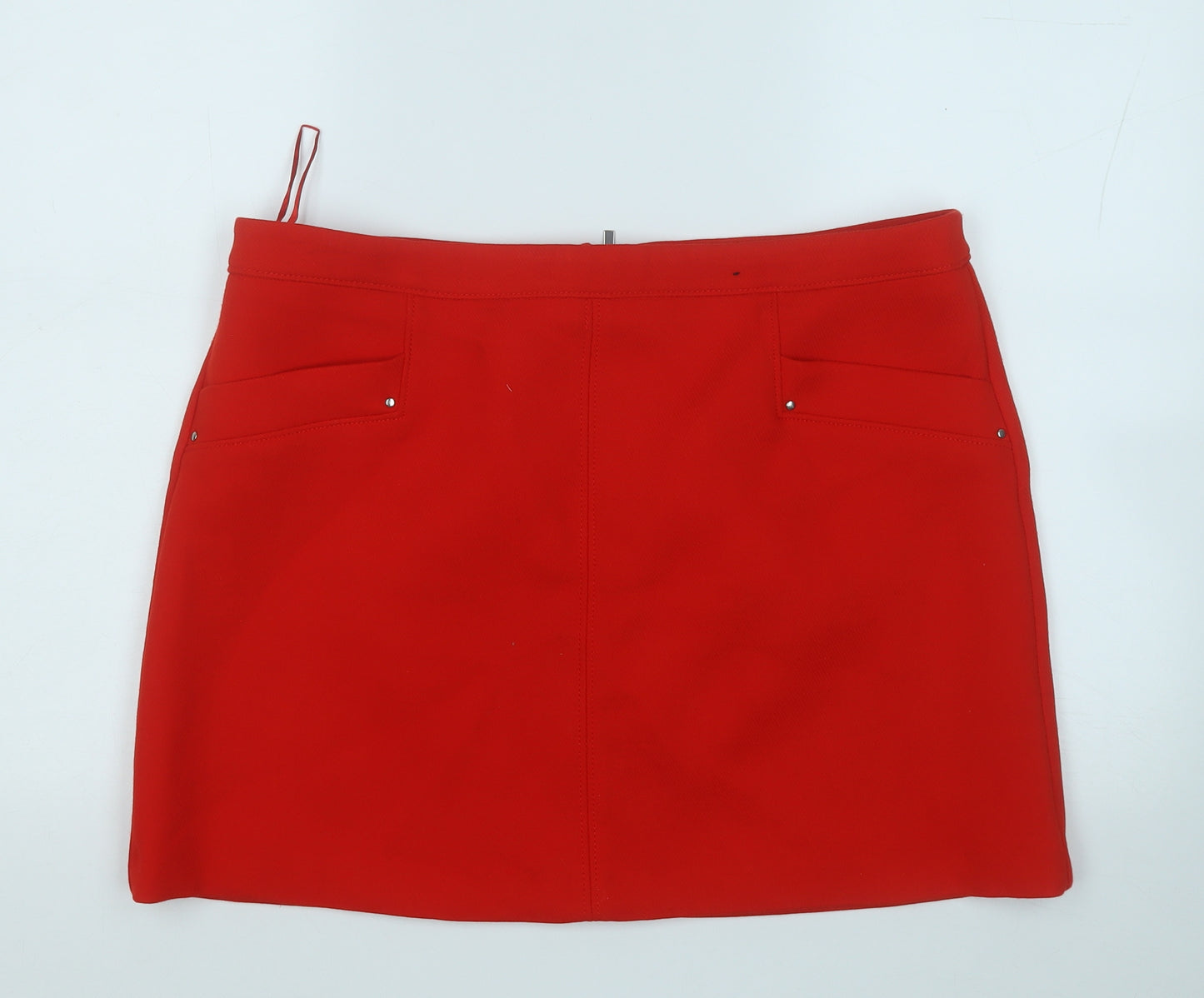Dunnes Stores Womens Red  Polyester A-Line Skirt Size 16