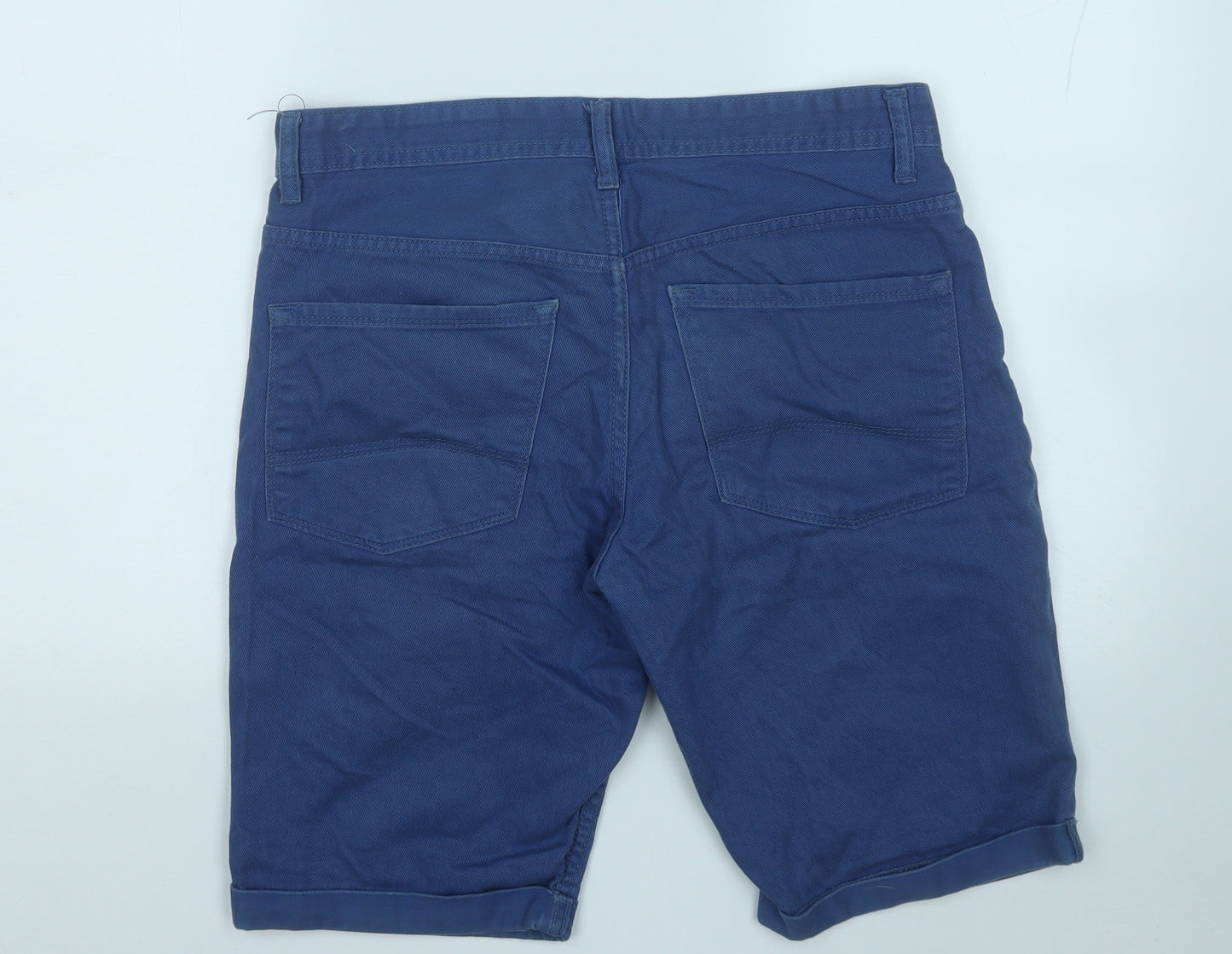 Denim & Co. Womens Blue  Cotton Chino Shorts Size 32 in  Regular