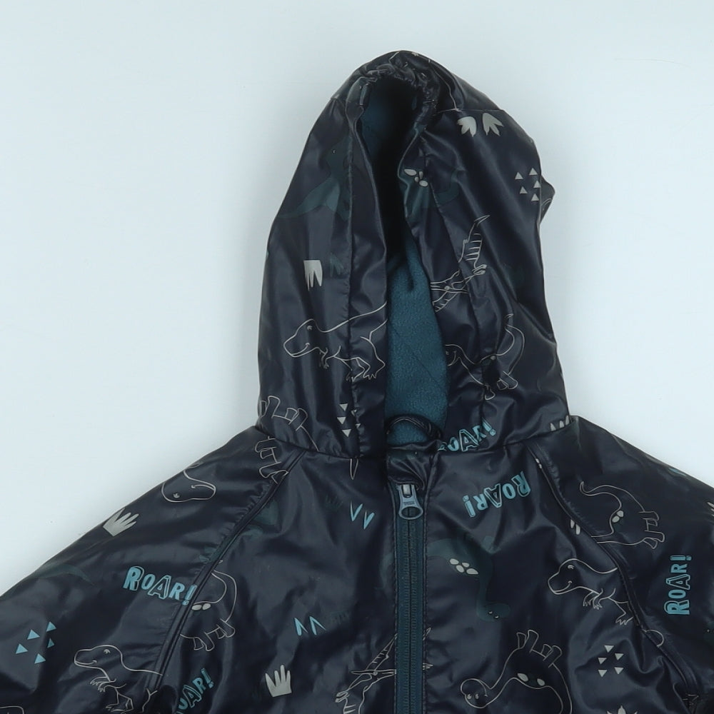 Lupilu Boys Blue Geometric  Rain Coat Coat Size 12-18 Months