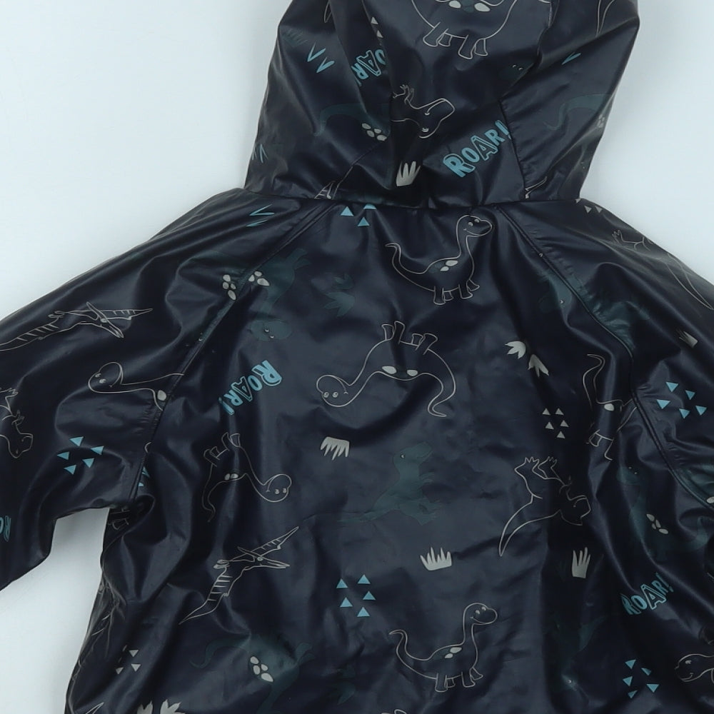 Lupilu Boys Blue Geometric  Rain Coat Coat Size 12-18 Months