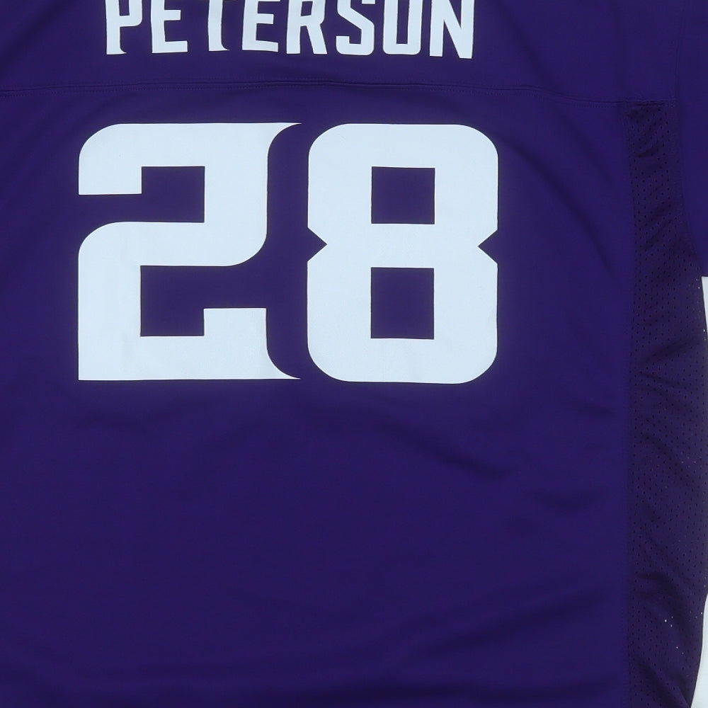 NFL Boys Purple  Polyester Basic T-Shirt Size XL V-Neck  - Vikings