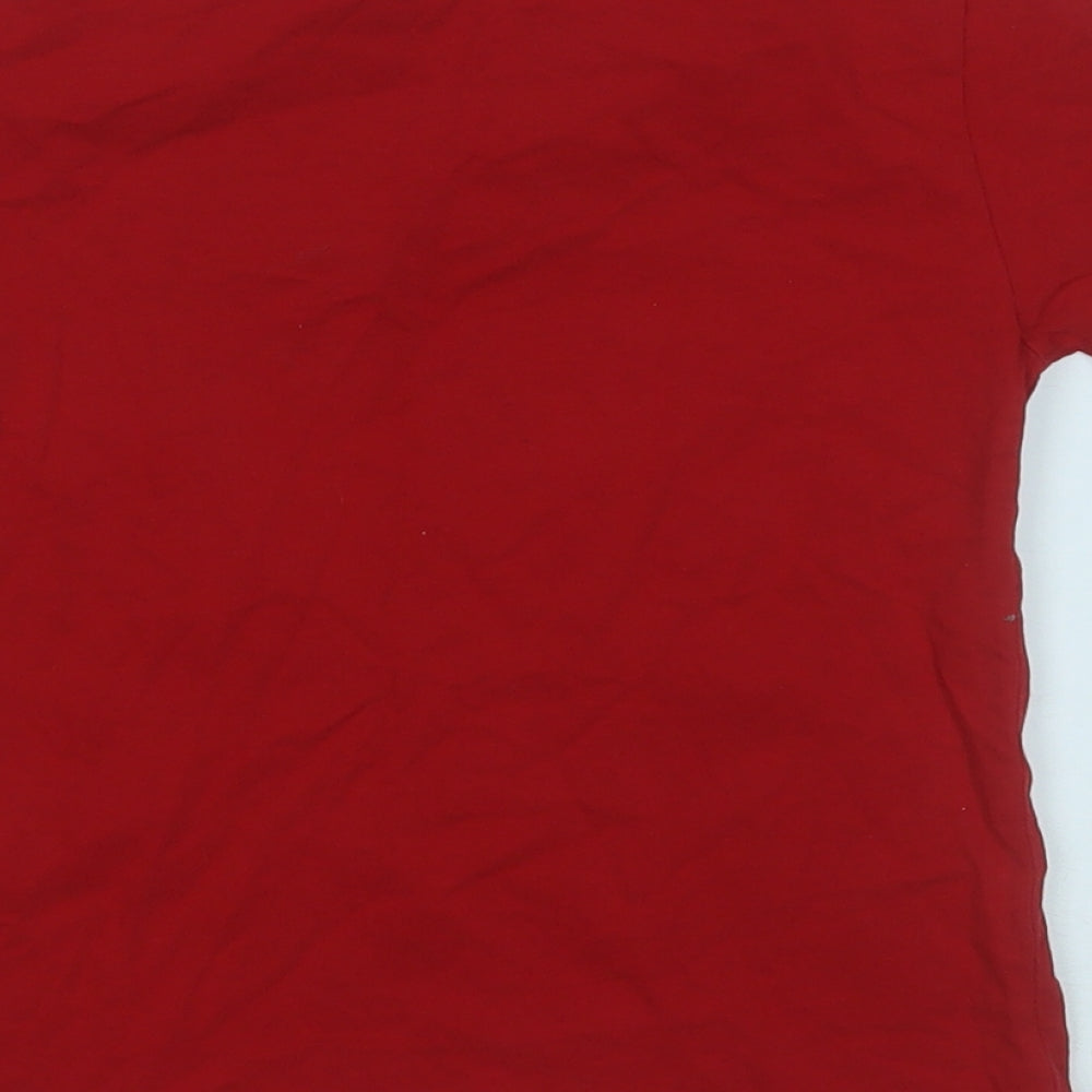 Polo Ralph Lauren Boys Red  Cotton Basic T-Shirt Size 3 Years Round Neck