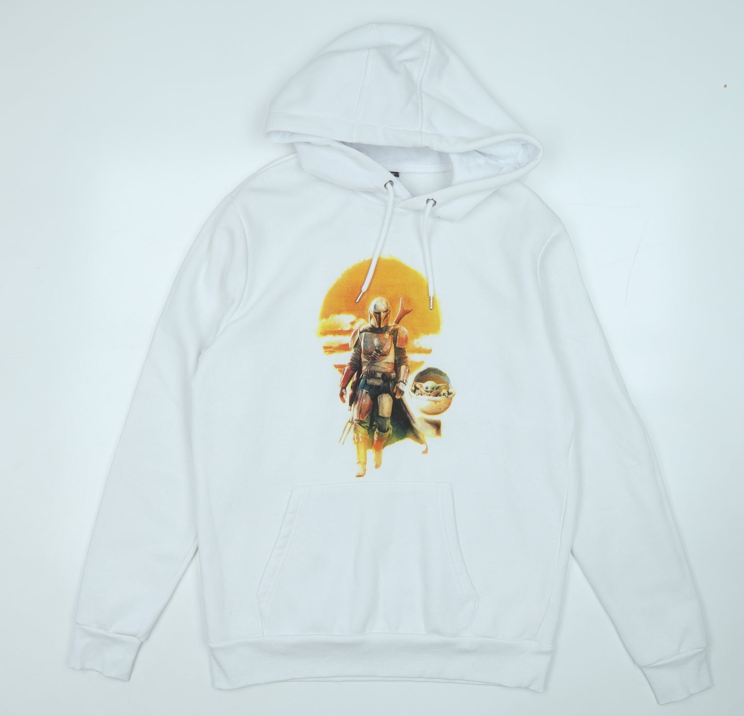 Primark Mens White  Cotton Pullover Hoodie Size XL   - Starwars