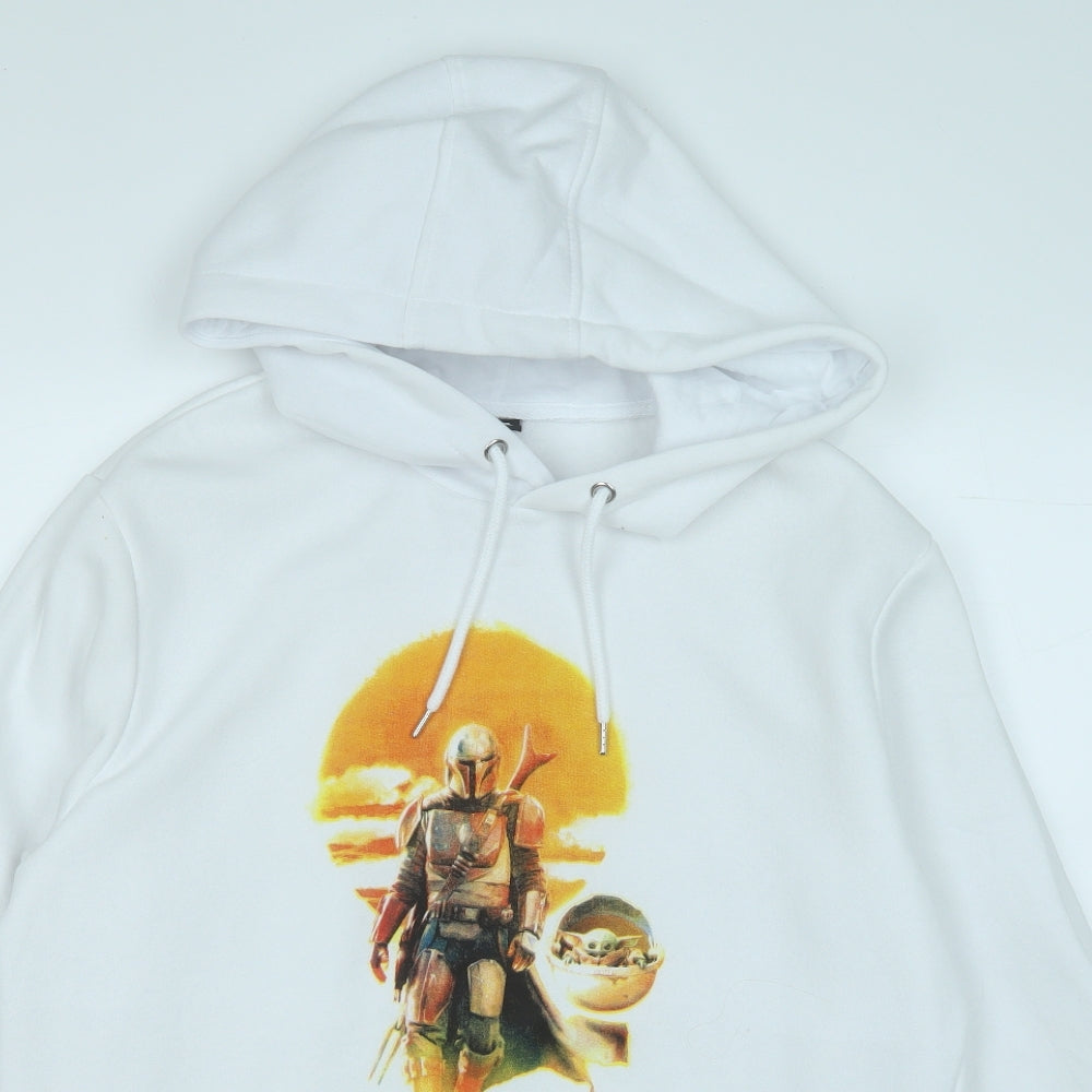 Primark Mens White  Cotton Pullover Hoodie Size XL   - Starwars