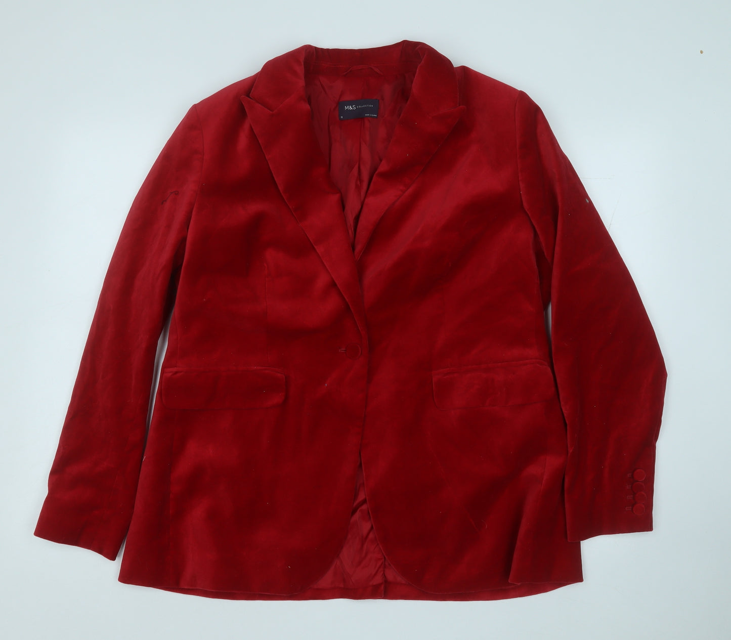 Marks and Spencer Womens Red   Jacket Blazer Size 18