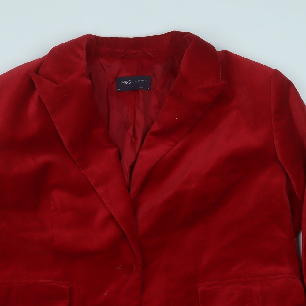 Marks and Spencer Womens Red   Jacket Blazer Size 18