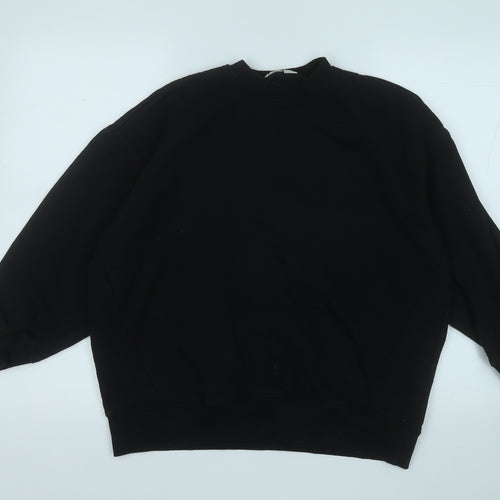Primark Womens Black  Cotton Pullover Sweatshirt Size 10