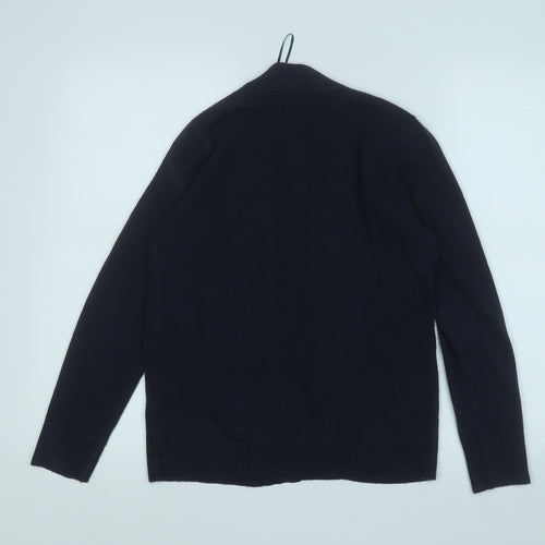 Marks and Spencer Womens Blue V-Neck  Acrylic Pullover Jumper Size S