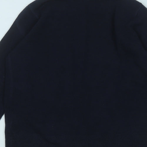 Marks and Spencer Womens Blue V-Neck  Acrylic Pullover Jumper Size S