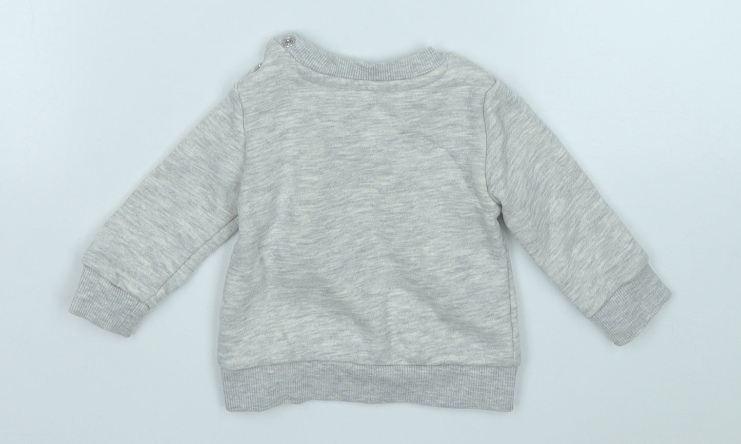 Primark Girls Grey  Cotton Pullover Jumper Size 0-3 Months   - Love Hugs