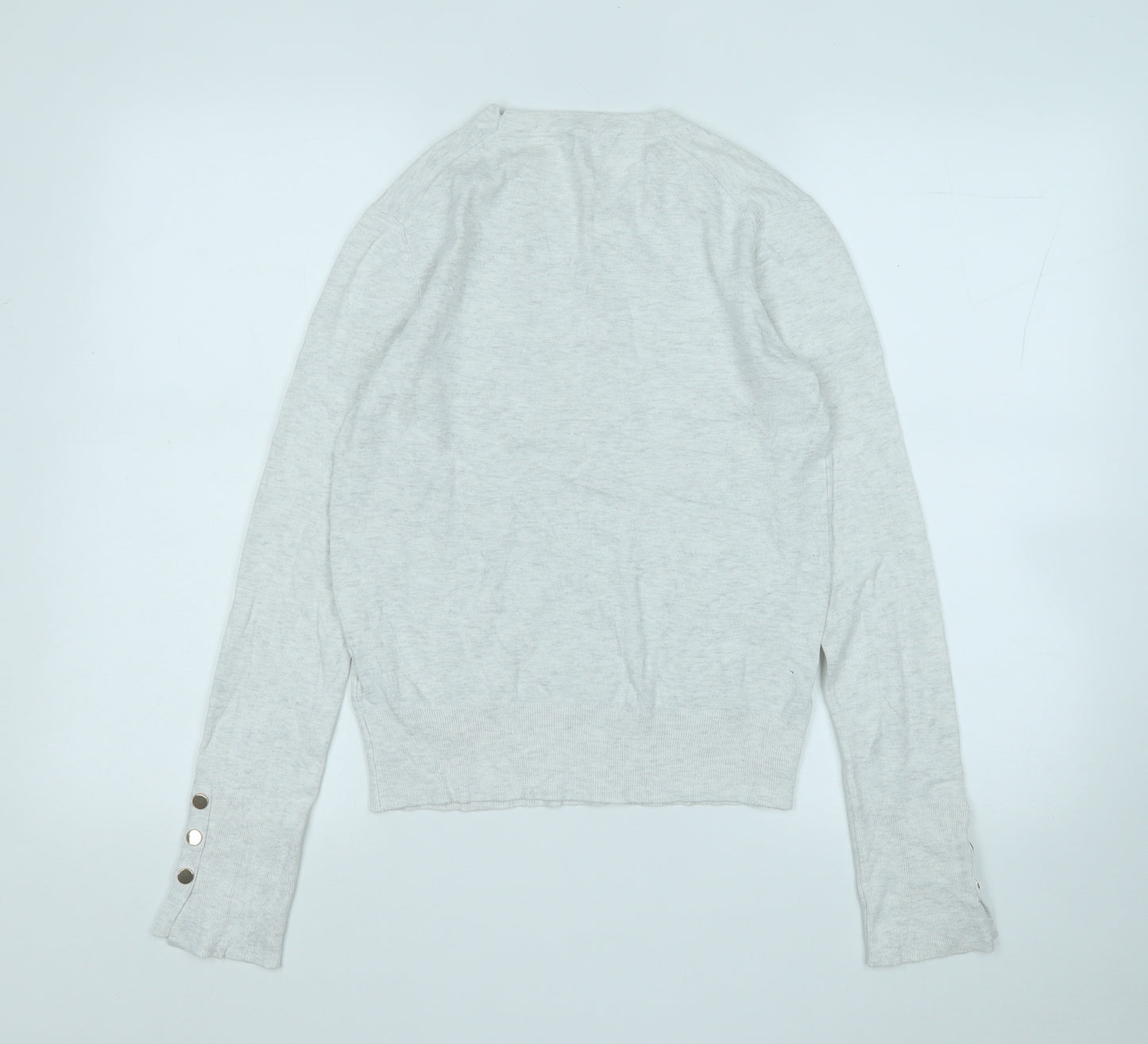 Zara Womens Grey Round Neck  Viscose Pullover Jumper Size L
