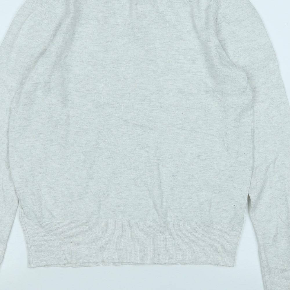 Zara Womens Grey Round Neck  Viscose Pullover Jumper Size L