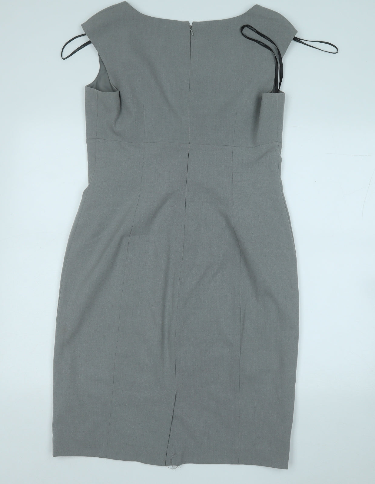Calvin Klein Womens Grey  Polyester Pencil Dress  Size 10  Round Neck