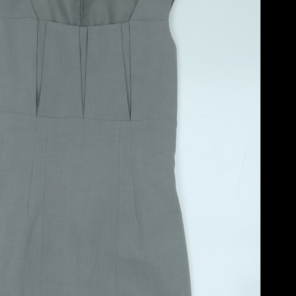 Calvin Klein Womens Grey  Polyester Pencil Dress  Size 10  Round Neck