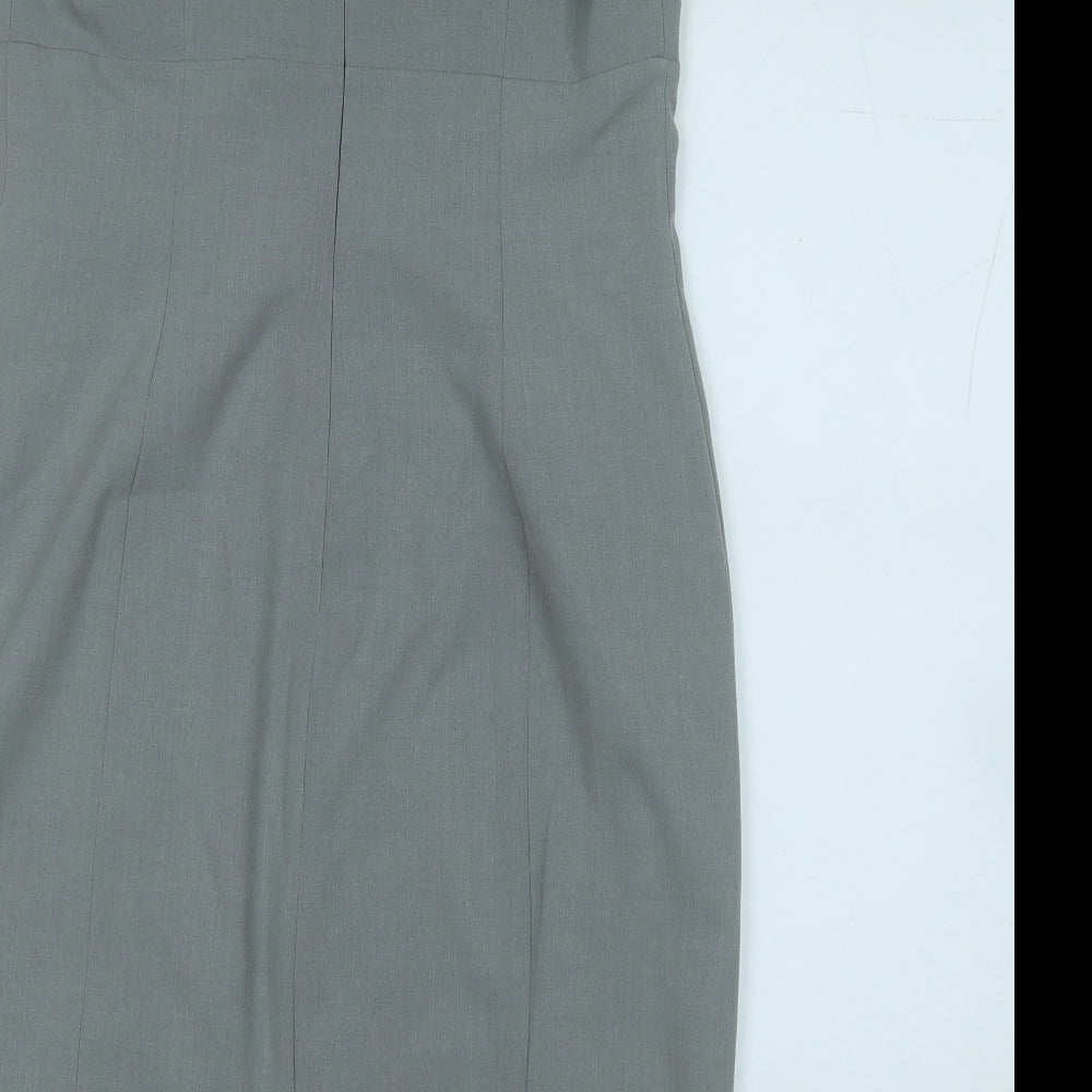 Calvin Klein Womens Grey  Polyester Pencil Dress  Size 10  Round Neck