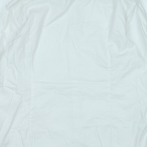 Marks and Spencer Mens White  Cotton  Button-Up Size 17 Collared