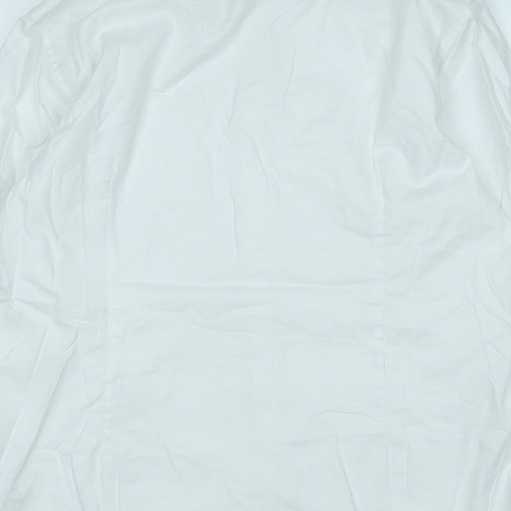 Marks and Spencer Mens White  Cotton  Button-Up Size 17 Collared