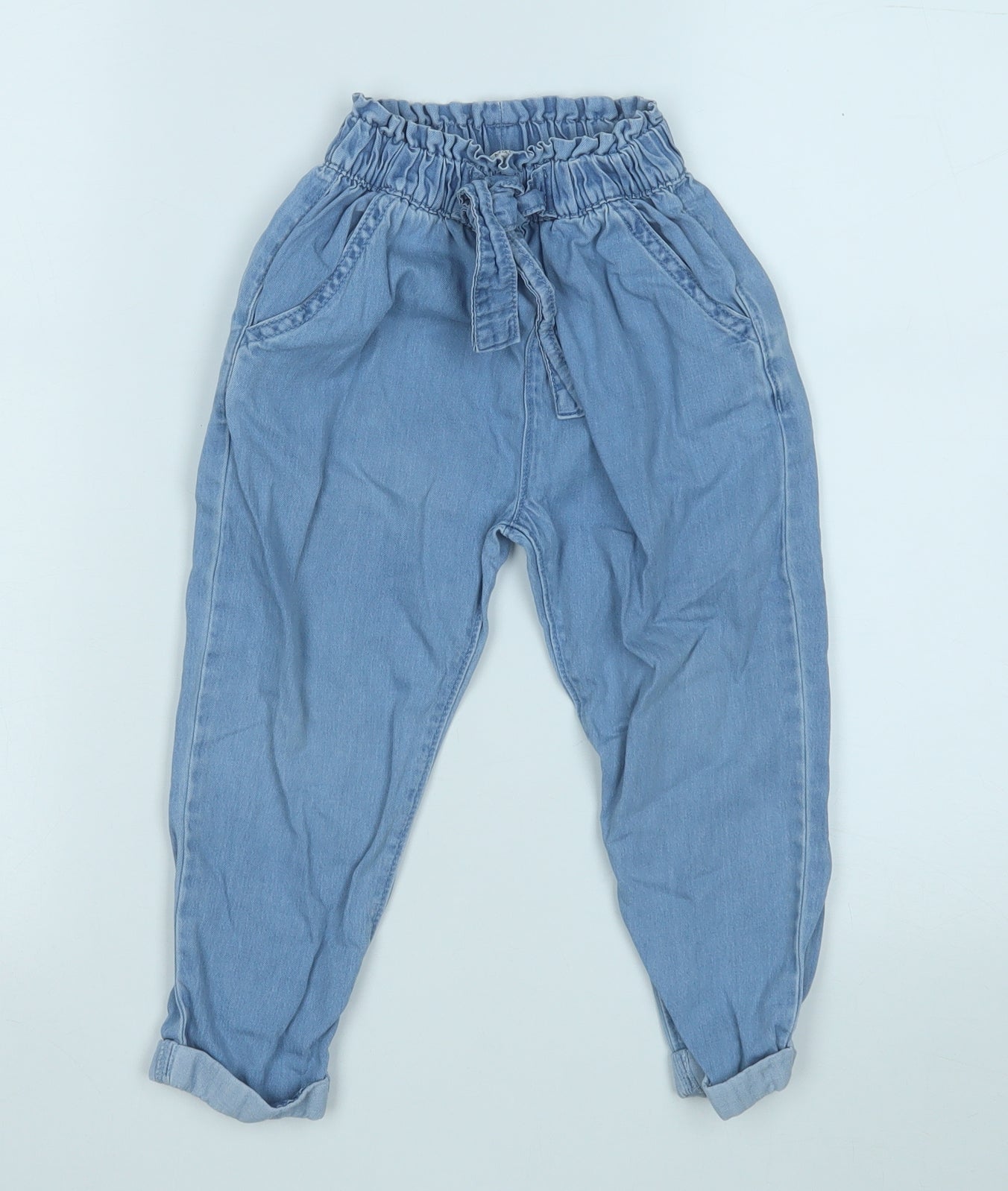 Marks and Spencer Girls Blue  Cotton Jegging Trousers Size 2-3 Years  Regular