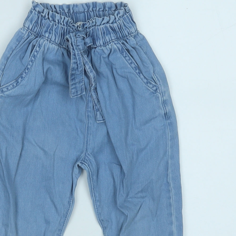 Marks and Spencer Girls Blue  Cotton Jegging Trousers Size 2-3 Years  Regular