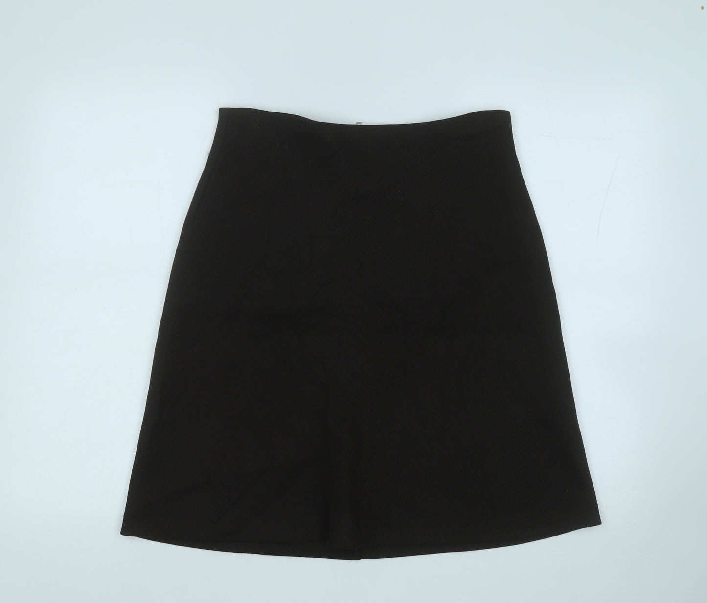 Zara Womens Brown  Cotton A-Line Skirt Size L