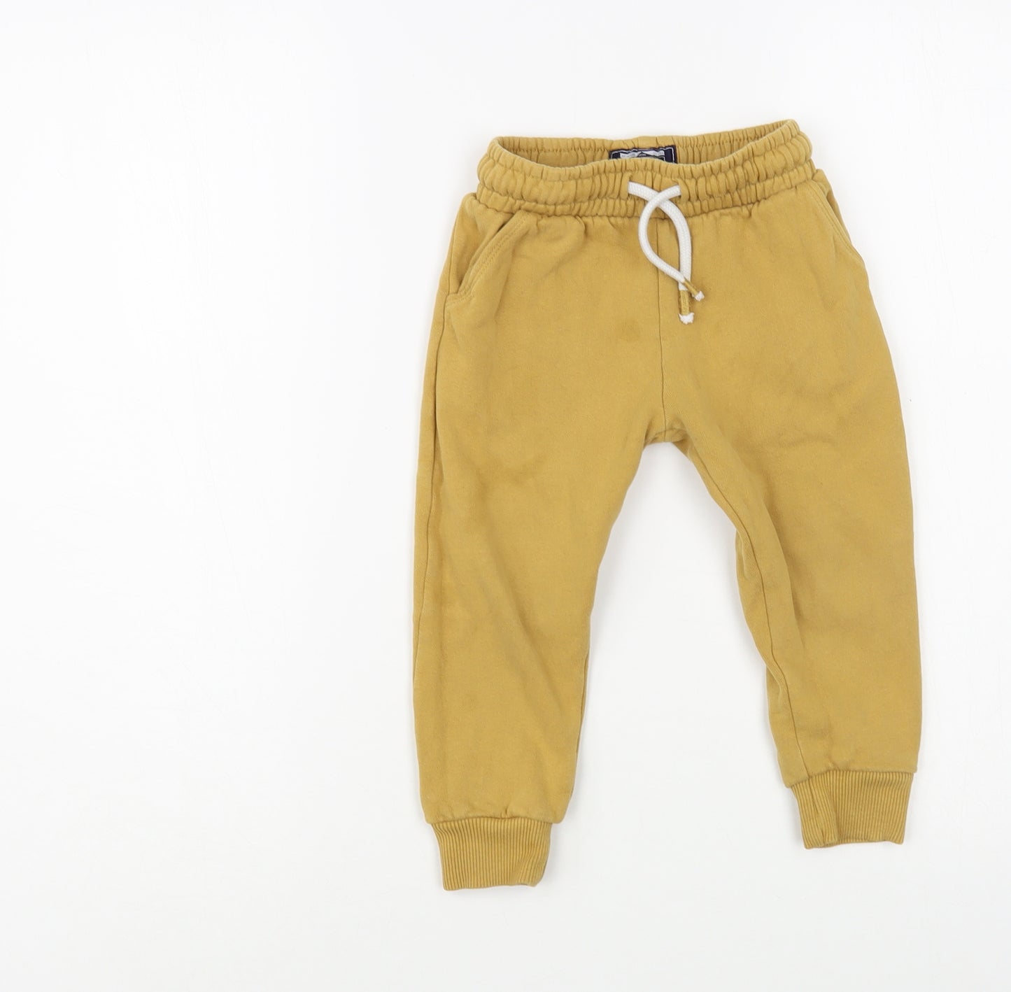 NEXT Boys Yellow  Cotton Jogger Trousers Size 2-3 Years  Regular Drawstring