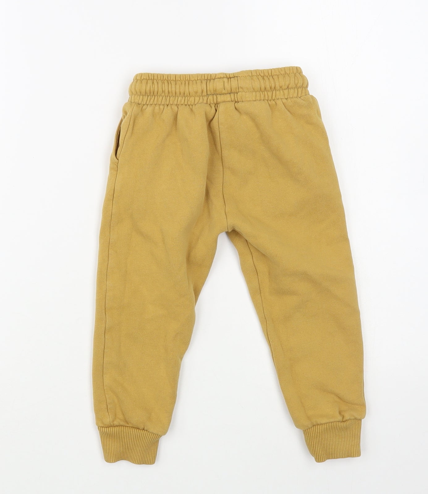 NEXT Boys Yellow  Cotton Jogger Trousers Size 2-3 Years  Regular Drawstring