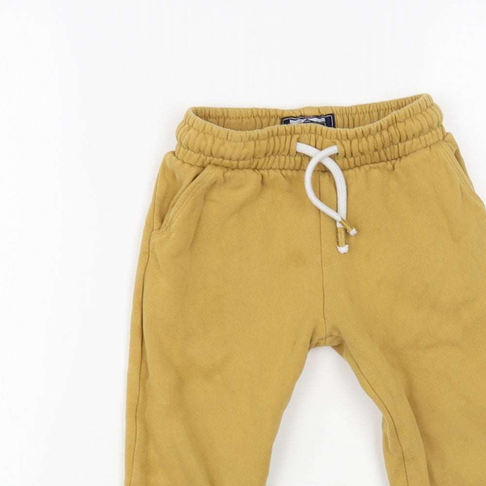 NEXT Boys Yellow  Cotton Jogger Trousers Size 2-3 Years  Regular Drawstring