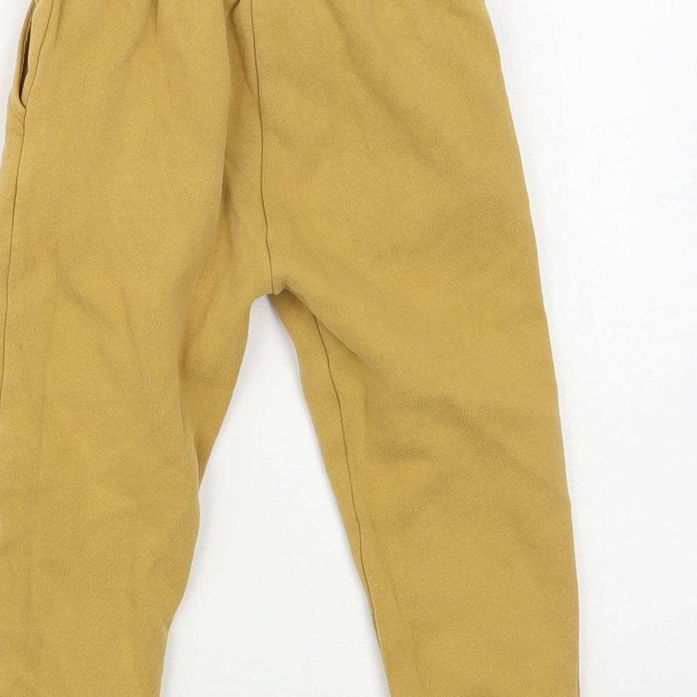 NEXT Boys Yellow  Cotton Jogger Trousers Size 2-3 Years  Regular Drawstring