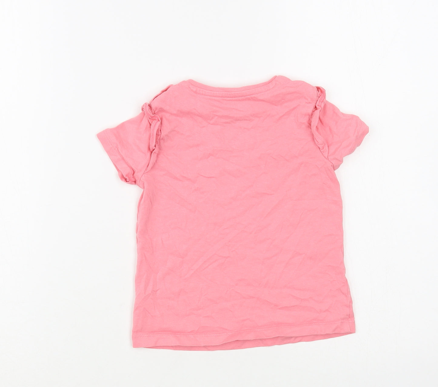 F&F Baby Pink  Cotton Basic T-Shirt Size 18-24 Months Crew Neck Pullover