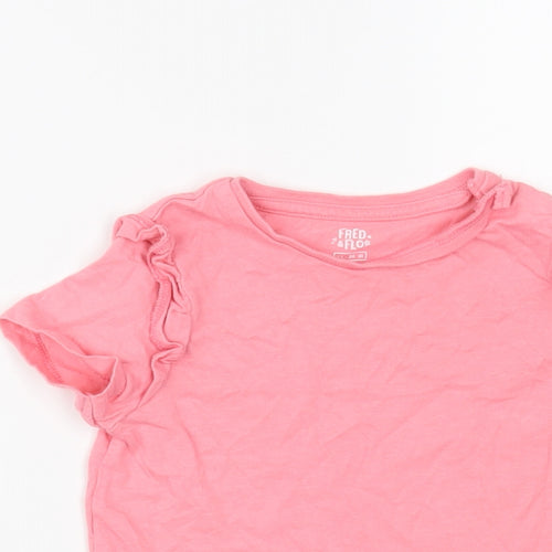 F&F Baby Pink  Cotton Basic T-Shirt Size 18-24 Months Crew Neck Pullover