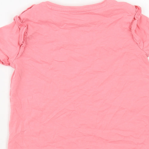 F&F Baby Pink  Cotton Basic T-Shirt Size 18-24 Months Crew Neck Pullover