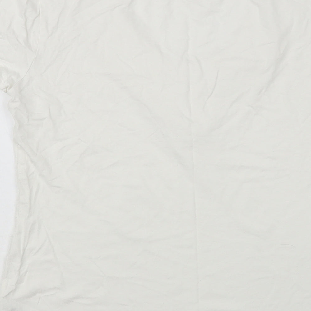 Dunnes Stores Womens White  Viscose Basic Blouse Size 14 V-Neck
