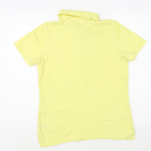 Dunnes Stores Mens Yellow  Cotton  Polo Size S Collared Button