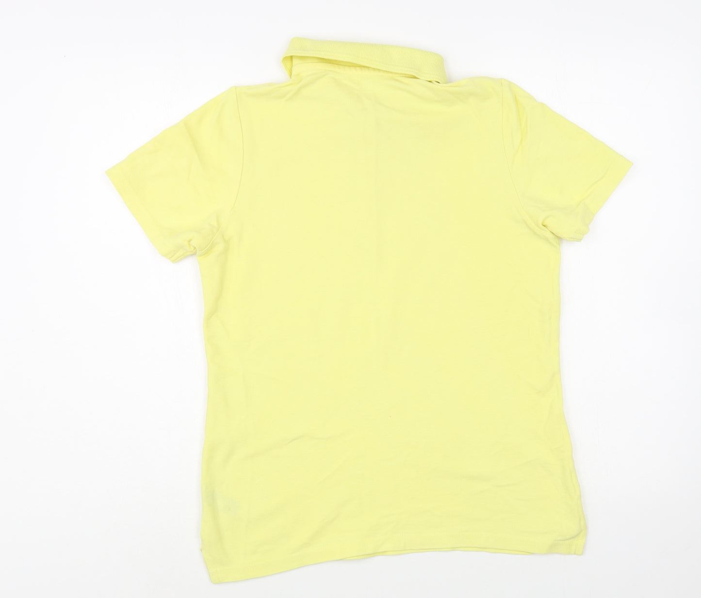 Dunnes Stores Mens Yellow  Cotton  Polo Size S Collared Button