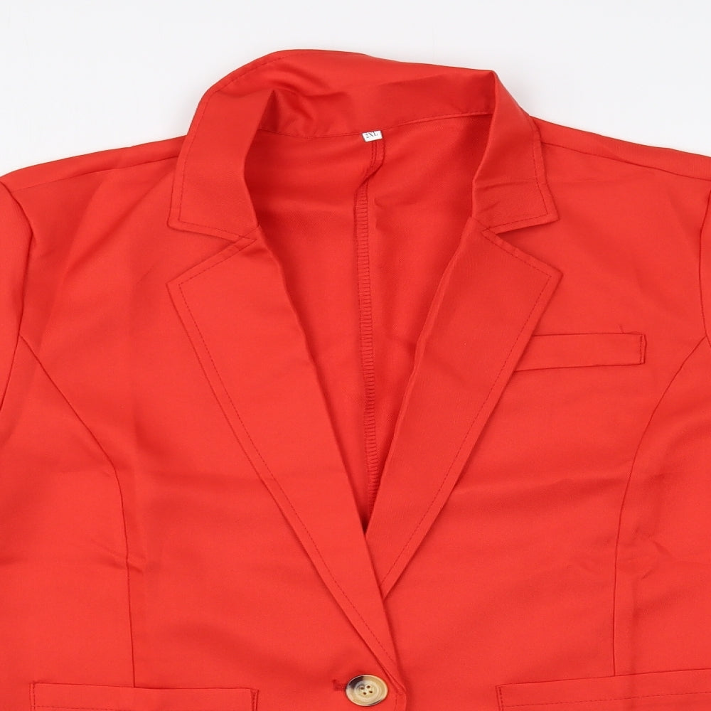 Preworn Womens Red   Jacket Blazer Size L  Button