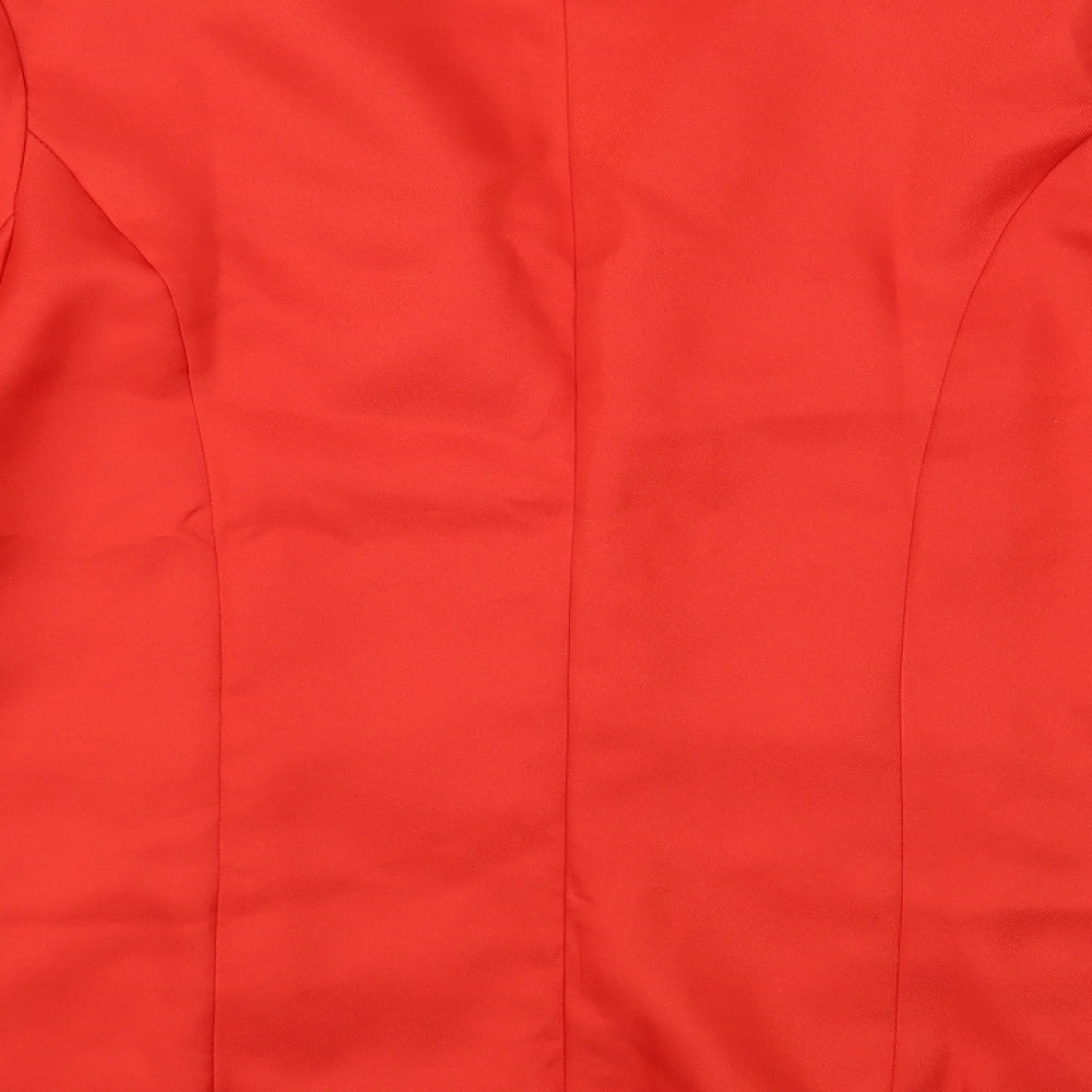 Preworn Womens Red   Jacket Blazer Size L  Button