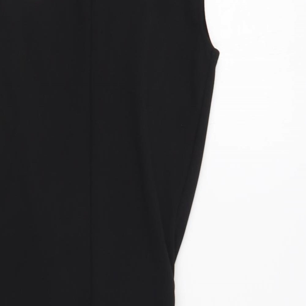 Lipsy Womens Black  Polyester Pencil Dress  Size 10  V-Neck Zip