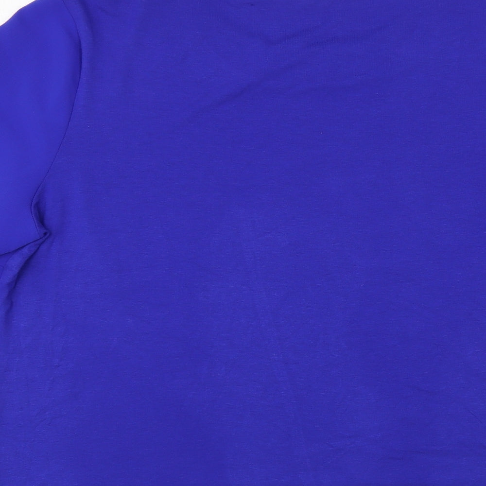 Dunnes Stores Womens Blue  Polyester Basic Blouse Size L Boat Neck