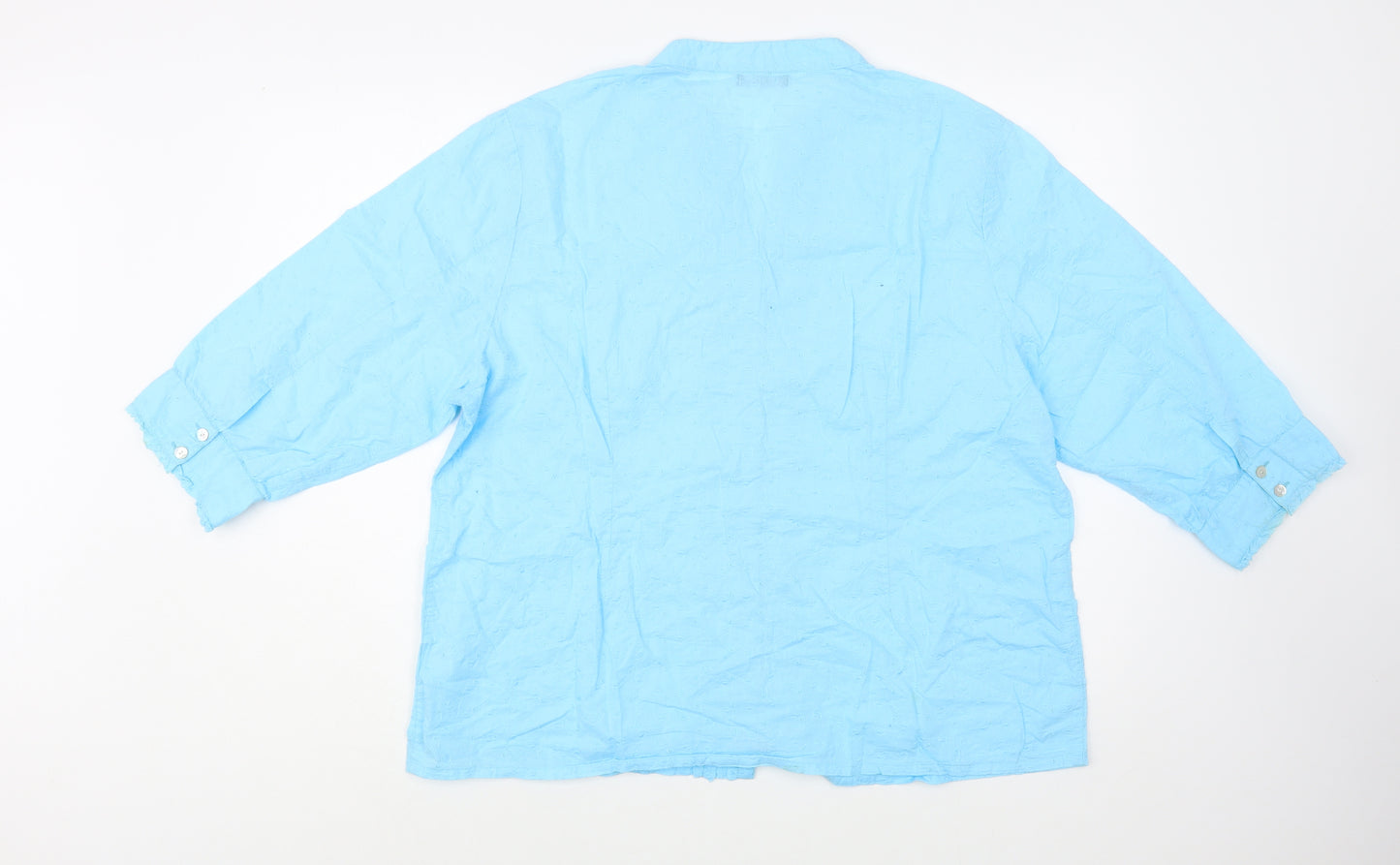 DASH Womens Blue  Cotton Basic Button-Up Size 20 V-Neck