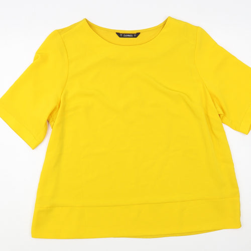 Dunnes Stores Womens Yellow  Polyester Basic Blouse Size L Boat Neck
