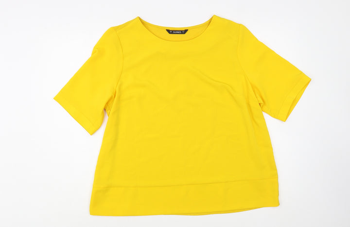 Dunnes Stores Womens Yellow  Polyester Basic Blouse Size L Boat Neck