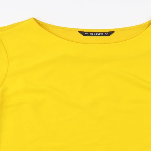 Dunnes Stores Womens Yellow  Polyester Basic Blouse Size L Boat Neck
