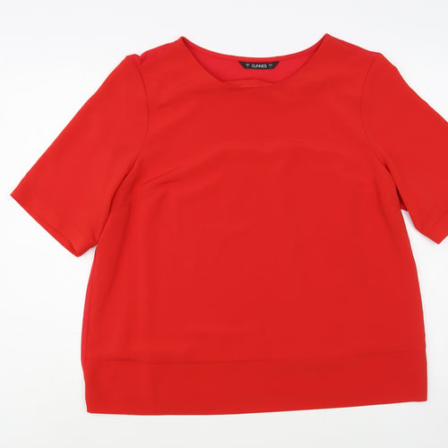 Dunnes Stores Womens Red  Polyester Basic Blouse Size L Boat Neck
