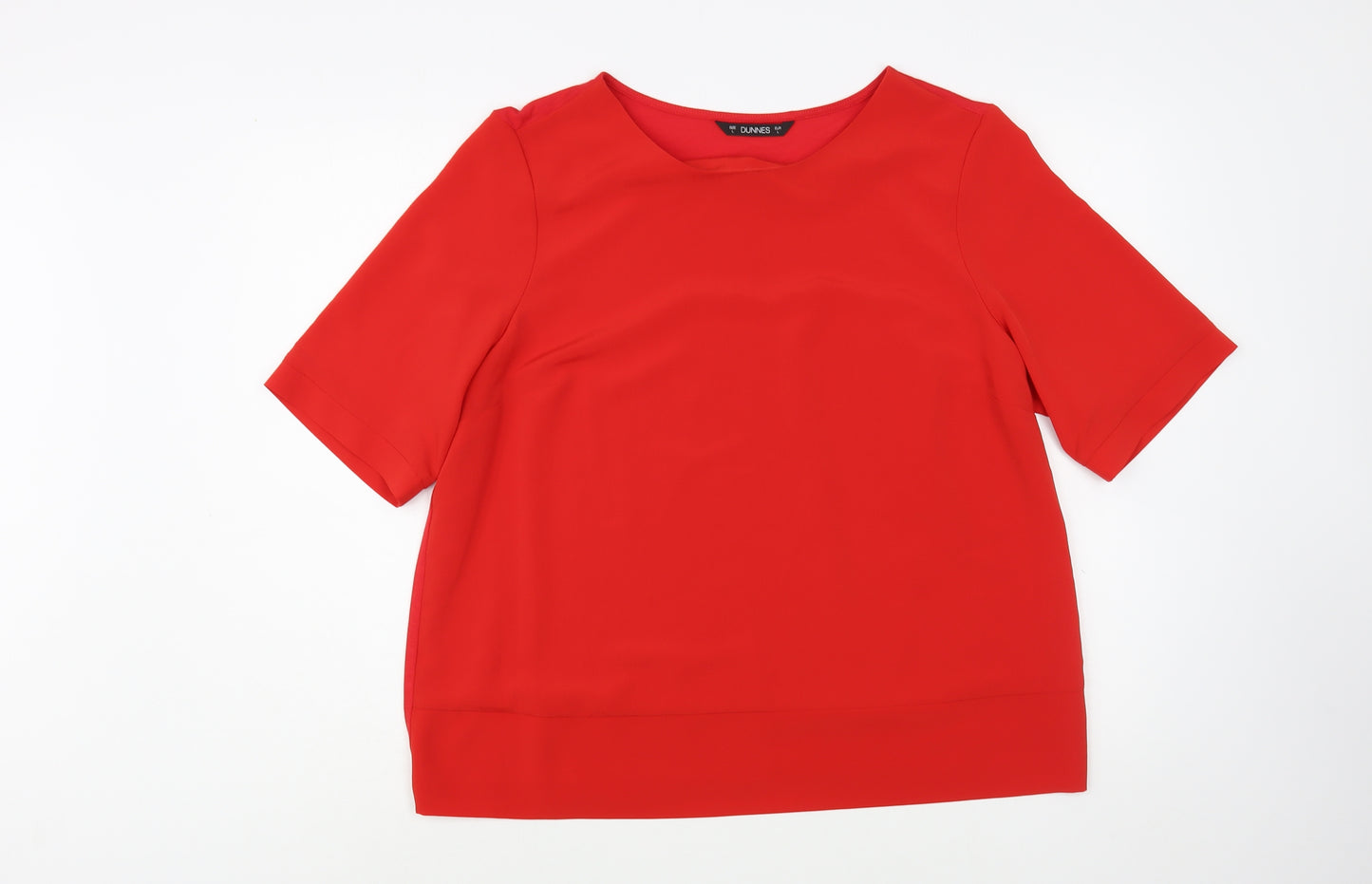 Dunnes Stores Womens Red  Polyester Basic Blouse Size L Boat Neck