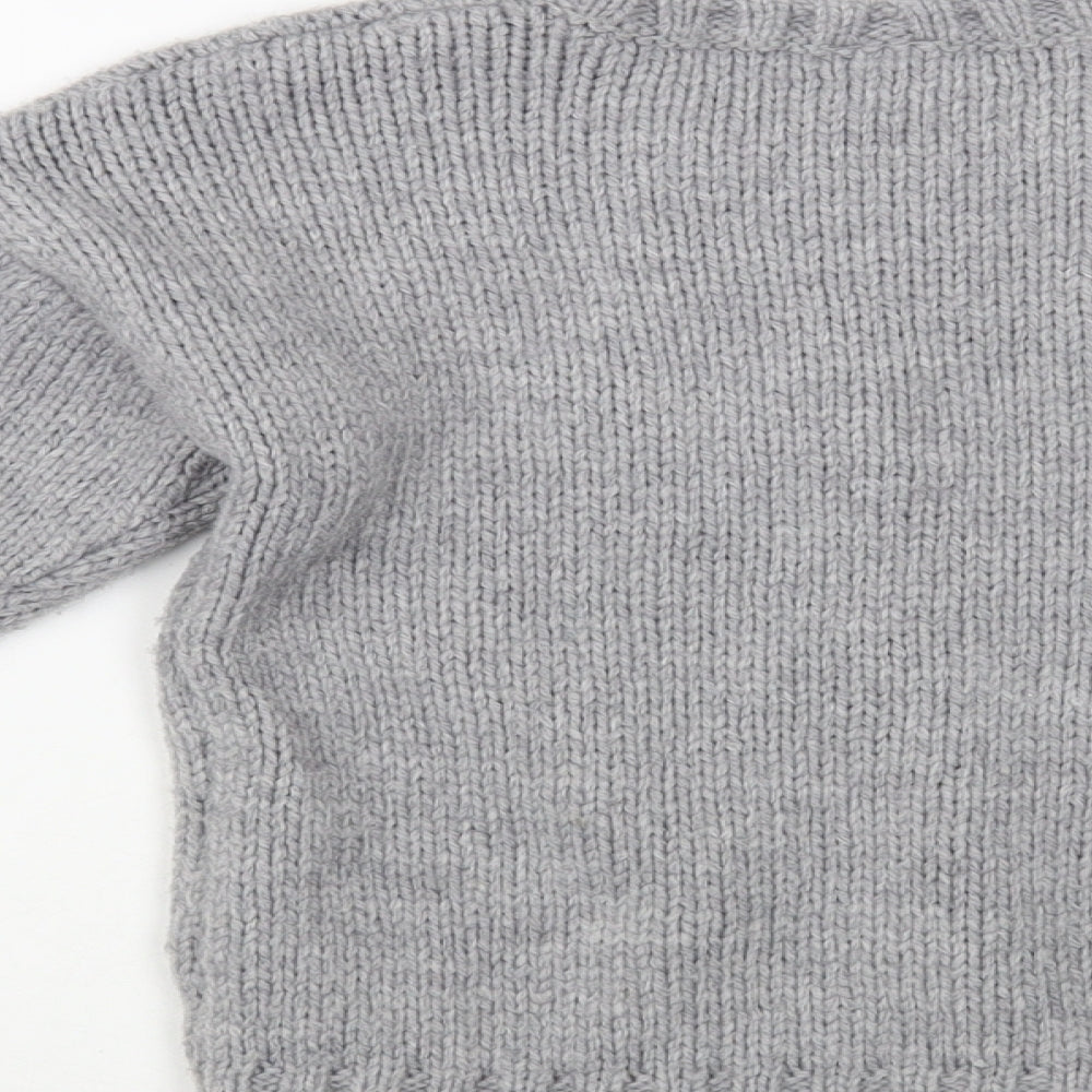 TU Girls Grey Crew Neck  Acrylic Pullover Jumper Size 6 Years  Pullover - Christmas Jumper